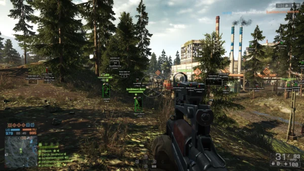 Battlefield 4 ESP showing enemy health values and vehicle markers